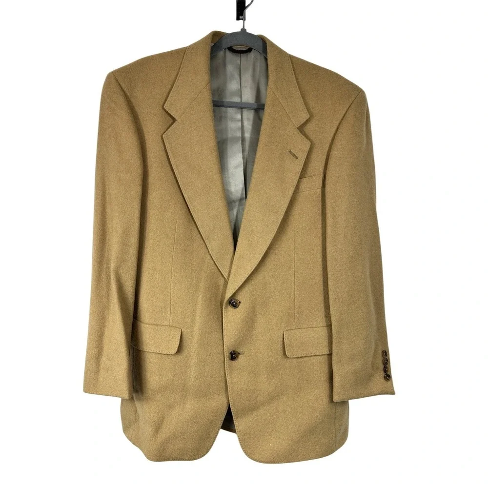 Hart Schaffer & Marx Men's 100% Camel Hair Blazer Size 40 Vintage Classic Casual